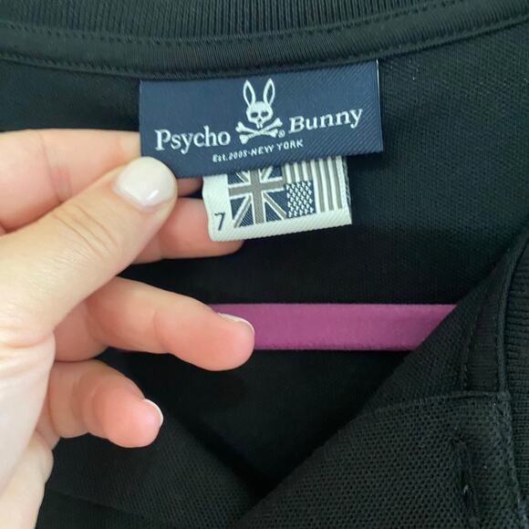 PSYCHO BUNNY • Black Classic Short Sleeve Polo Shirt - Picture 4 of 5